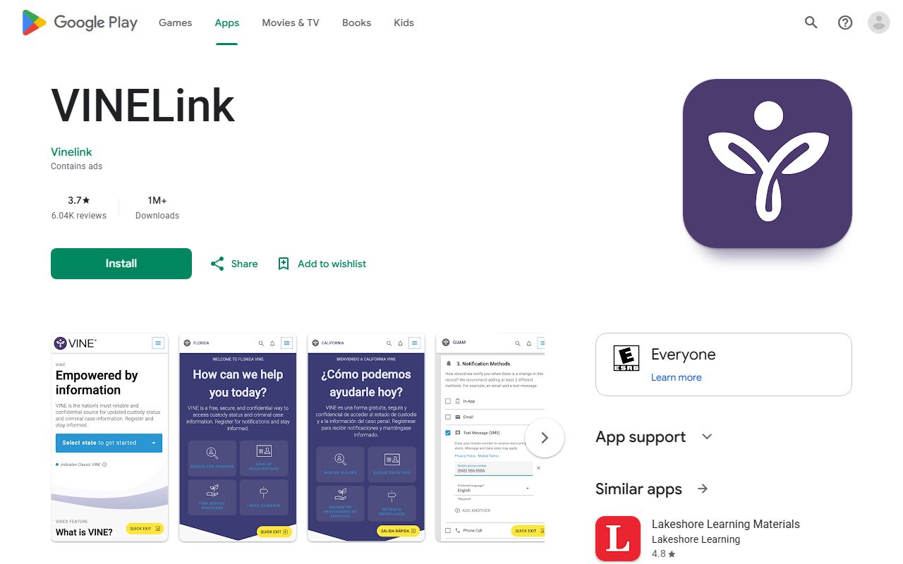 Iron County inmate search VINELink Google Play custody notification