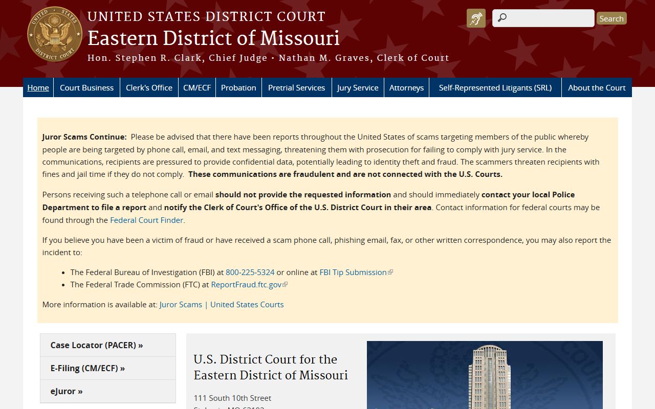 Iron County federal court record context for Eastern District of Missouri